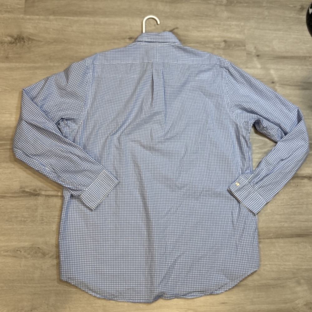 Polo Ralph Lauren Stretch Shirt Mens‎ XL Blue White Oxford Pony Gingham Check - Picture 7 of 7